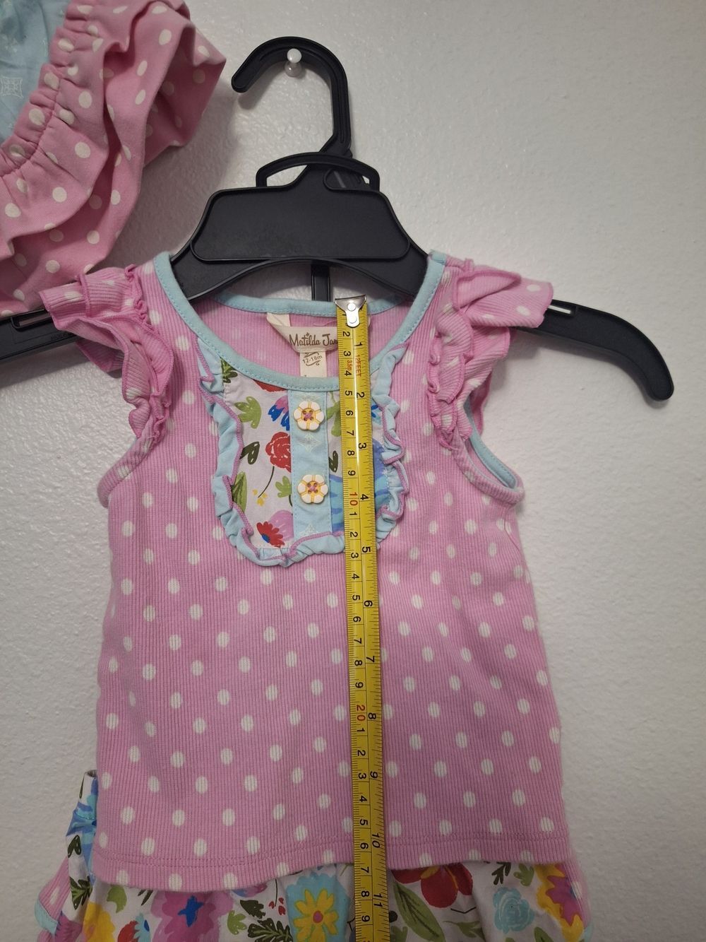 Matilda Jane Pink Polka Dot Romper with Floral Bloomer & Hat - Picture 9 of 11